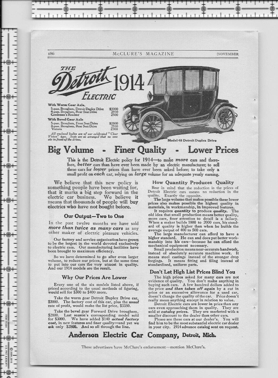 Anderson Electric Car Co. The Detroit Electric 1914 car - 1913 magazine print ad