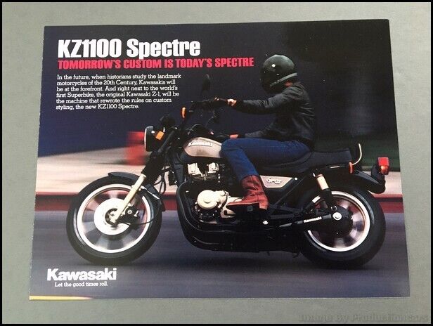 1983 Kawasaki KZ1100 Spectre Motorcycle Bike Vintage Sales Brochure Folder