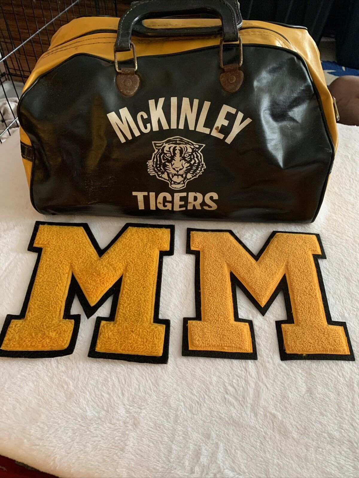 Vintage Hawaii McKinley High School Tigers Gym Bag & Varsity Letters