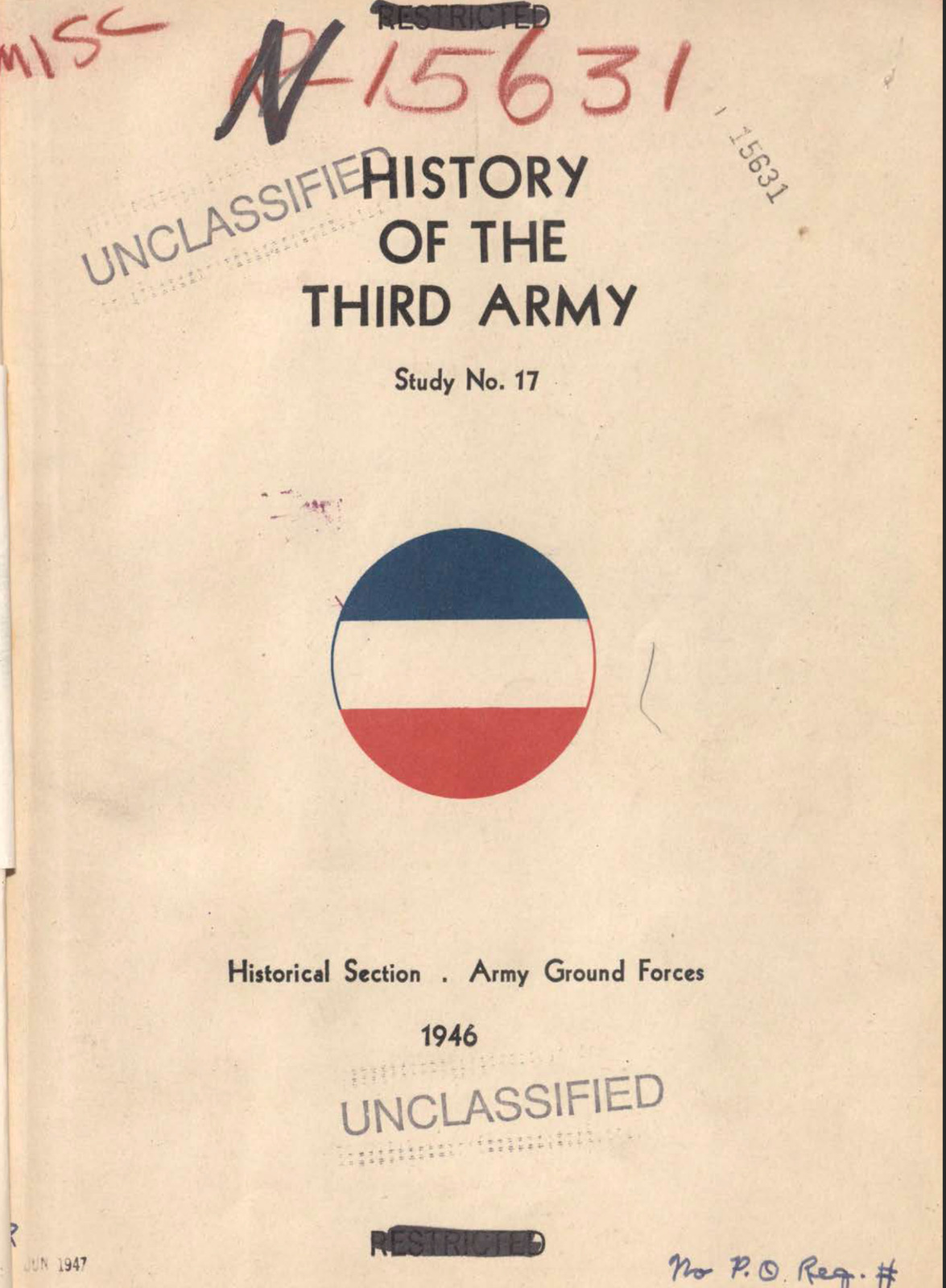 164 Page 1946 History of the Third Army Dec 1941 - Feb 1943 Study on Data CD
