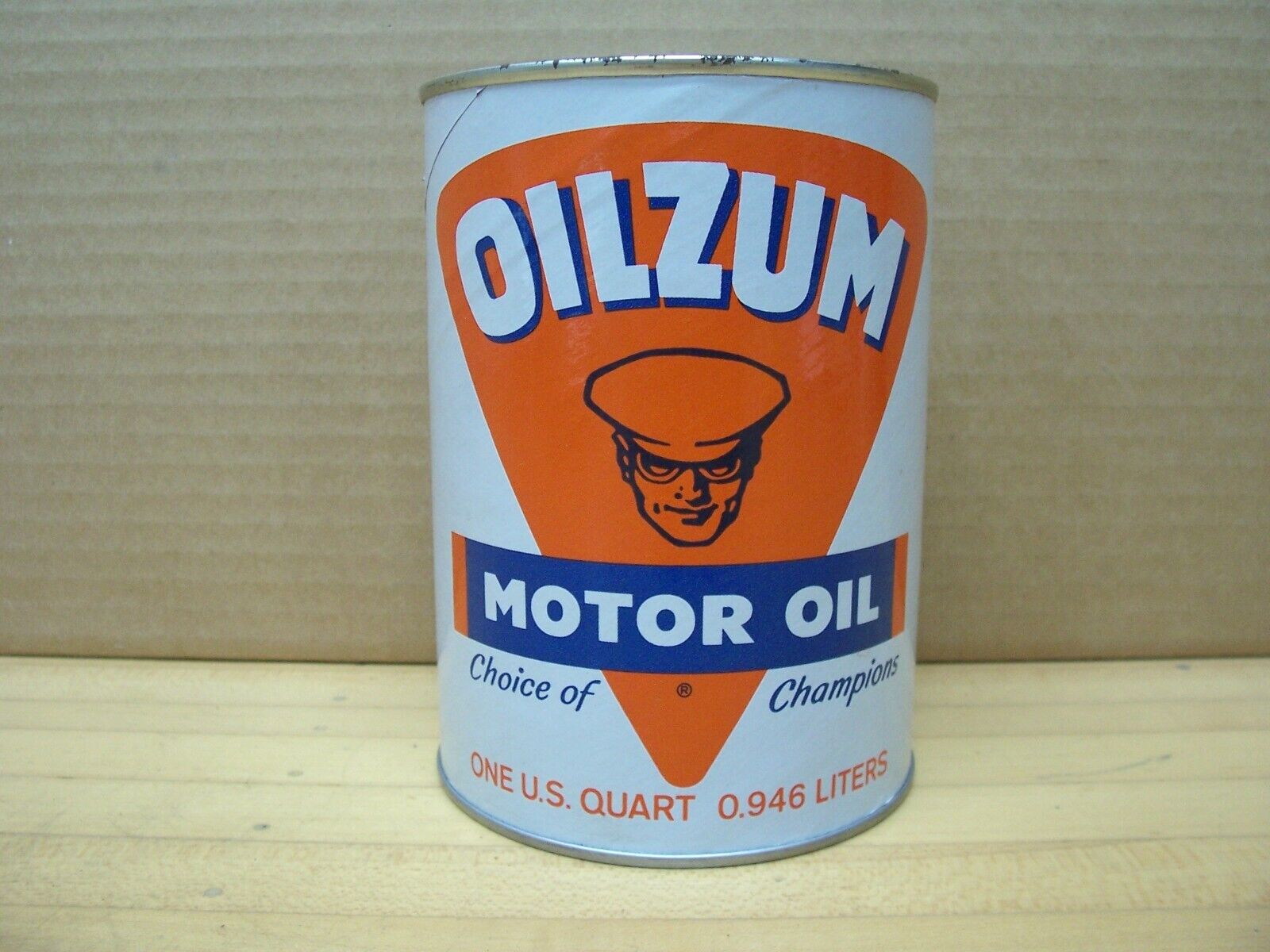 Vintage Oilzum Motorcycle Motor Oil SAE 70 Quart Can Advertising Harley