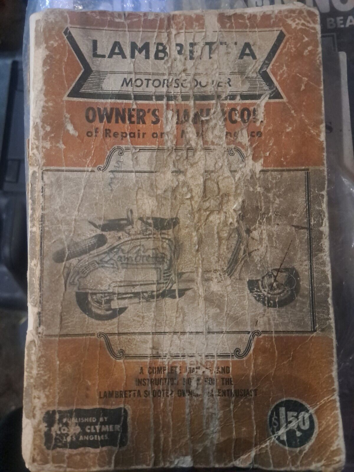 Vintage LAMBRETTA Motor Scooter Moped Owner's Handbook book by Floyd Clymer Bad
