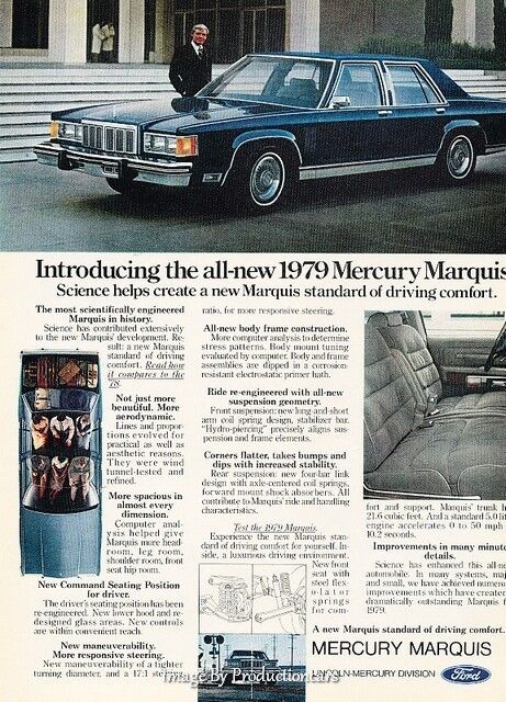 1979 Mercury Marquis - Original Advertisement Print Art Car Ad H89