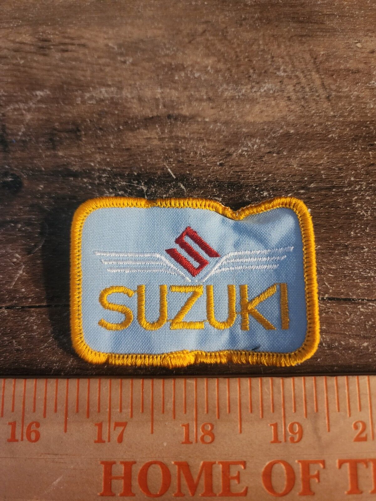 Vintage Suzuki Sew On Embroidered Patch Rectangular 
