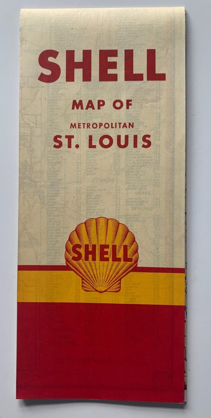 Vintage 1949 Shell Oil Gas Map Metropolitan St Louis MO Missouri pocket road