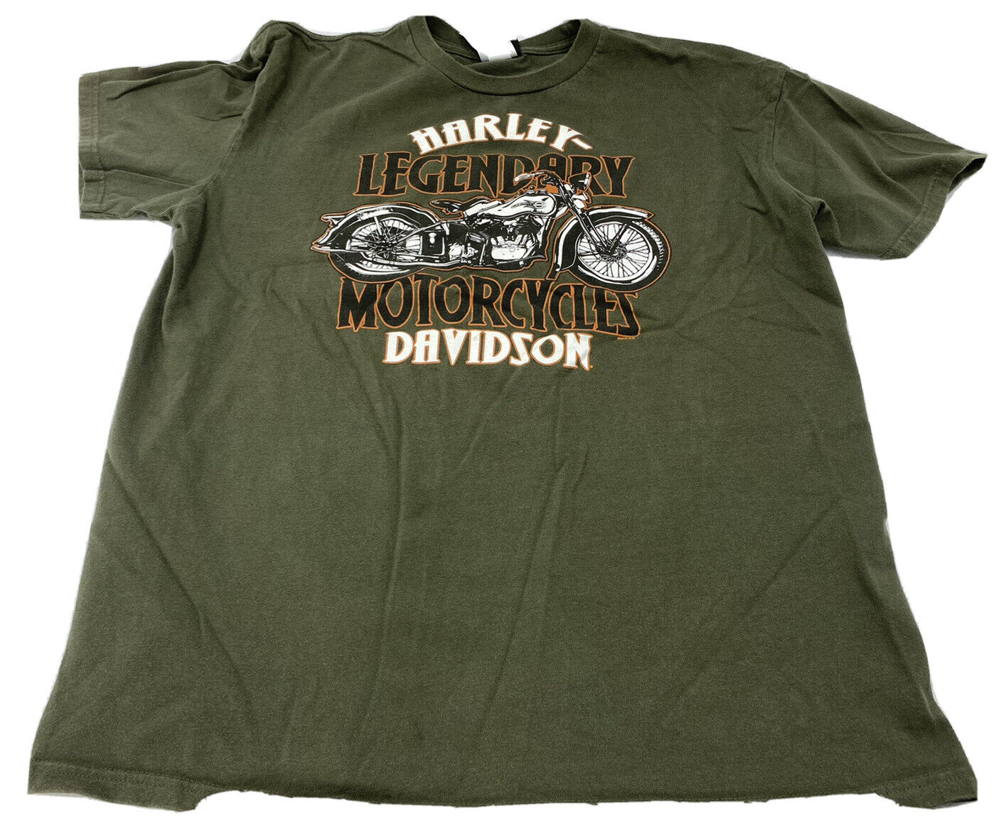 Harley Men’s Shirt Extra Large Sacramento T-shirt Army Green Flathead
