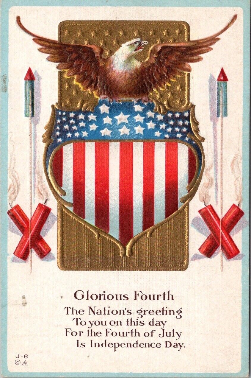1910s FOURTH OF JULY Postcard \