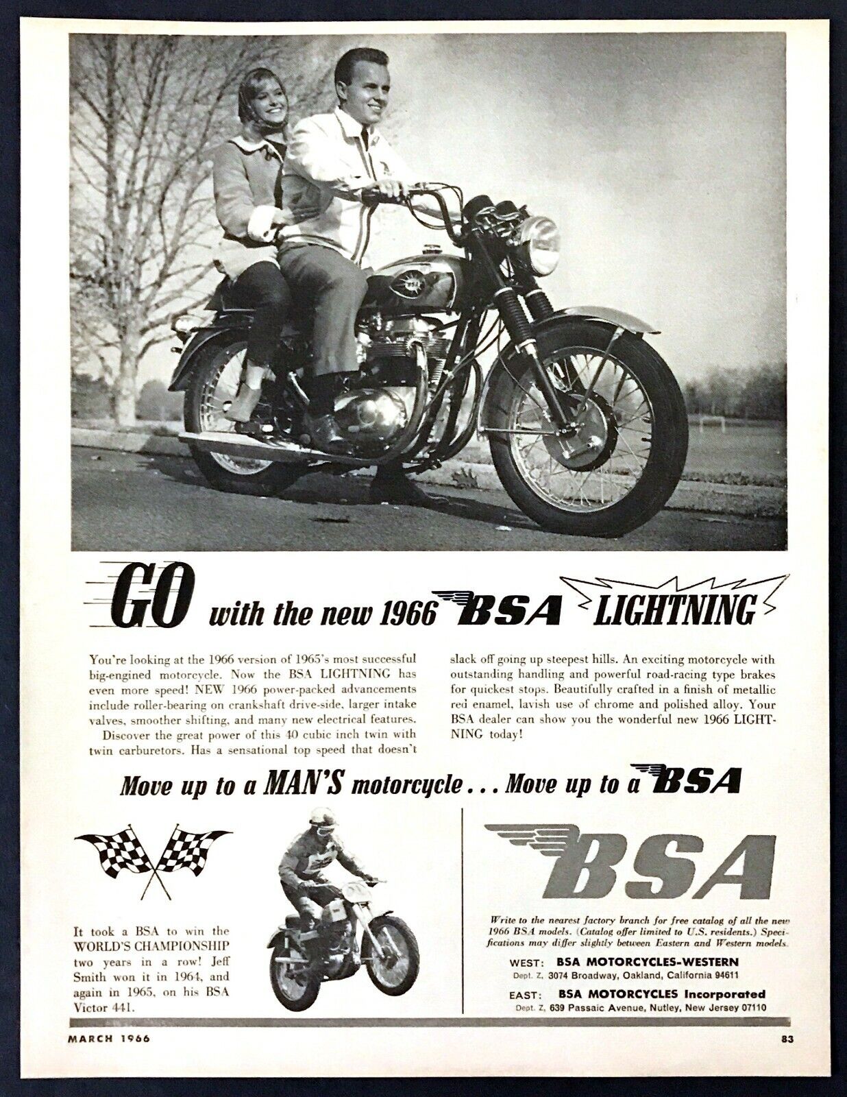 1966 BSA Lightning Motorcycle photo \