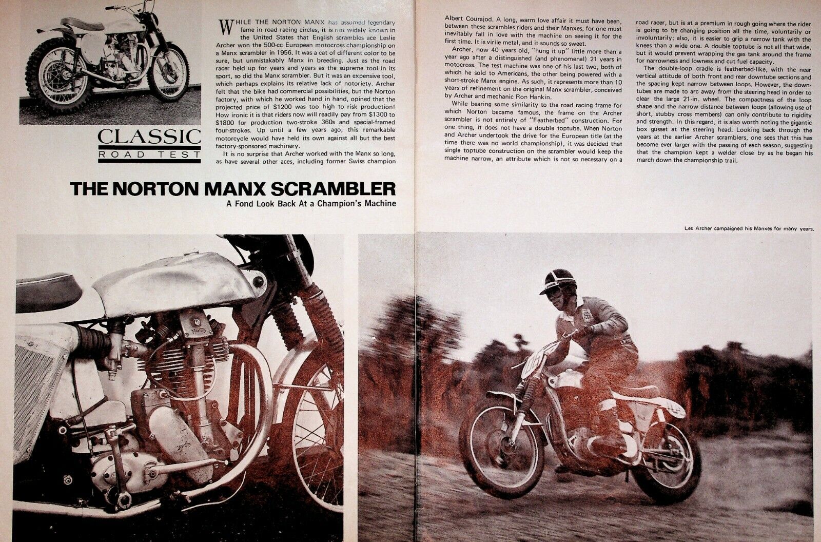 1969 Article: Norton Manx Scrambler - 4-Page Vintage Motorcycle Road Test 