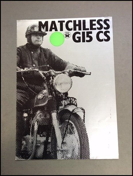 1968 Matchless G15 CS Norton Motorcycle Bike Vintage Sales Brochure Folder