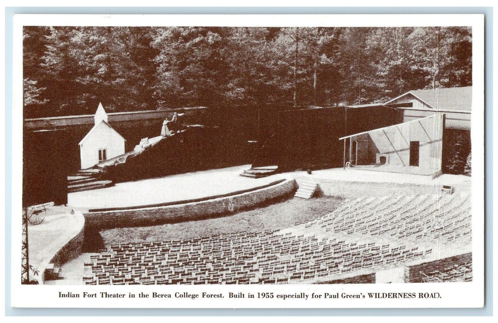 c1955 Indian Fort Theater Berea College Wilderness Road Berea Kentucky Postcard