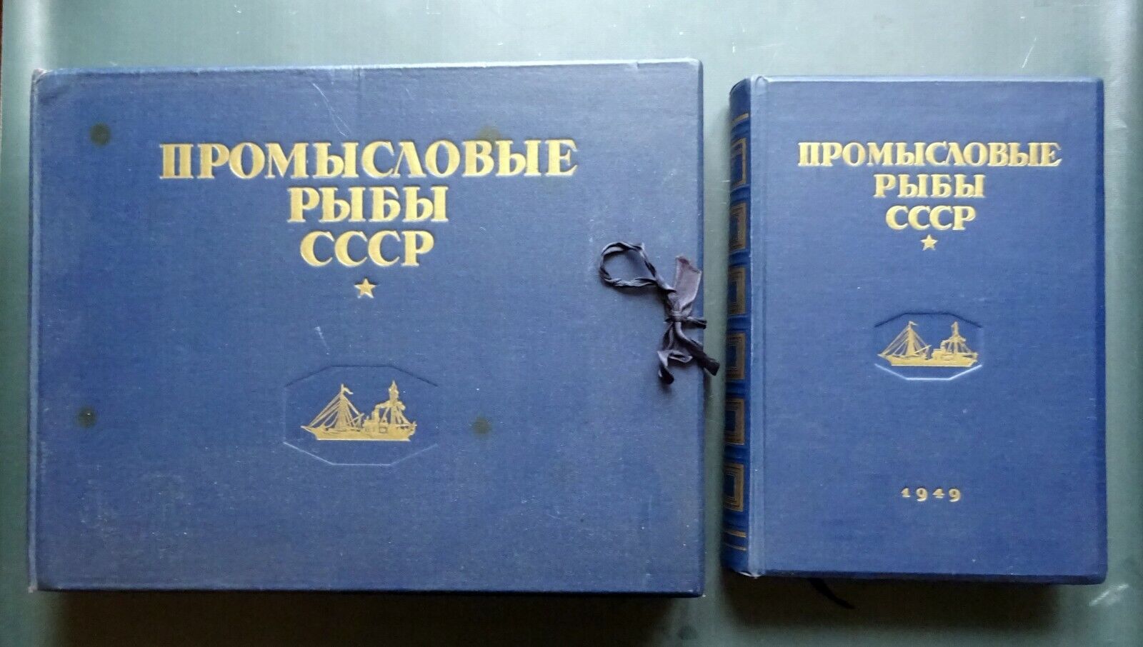 1949 Commercial Fish of the USSR Atlas Full Set Russian Soviet Books Giant Rare