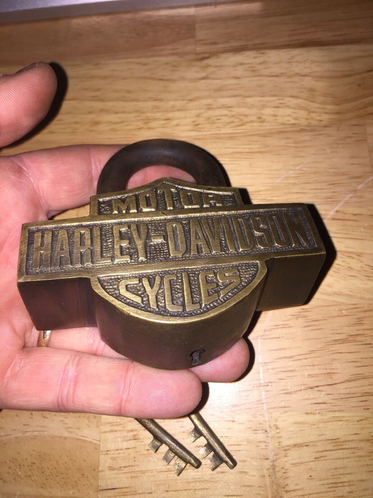 Harley Davidson Padlock Motorcycle Collector Key Lock Set Lot PATINA METAL 1+LBS