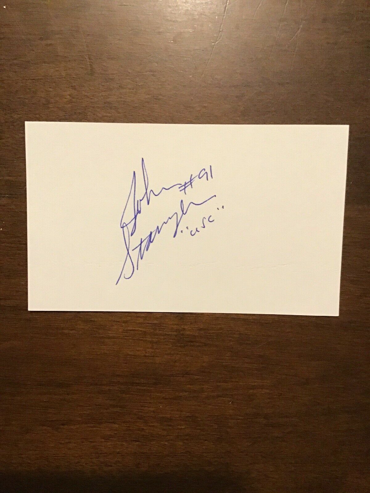 JOHN STAMPER - USC FOOTBALL - AUTHENTIC AUTOGRAPH SIGNED - A9634