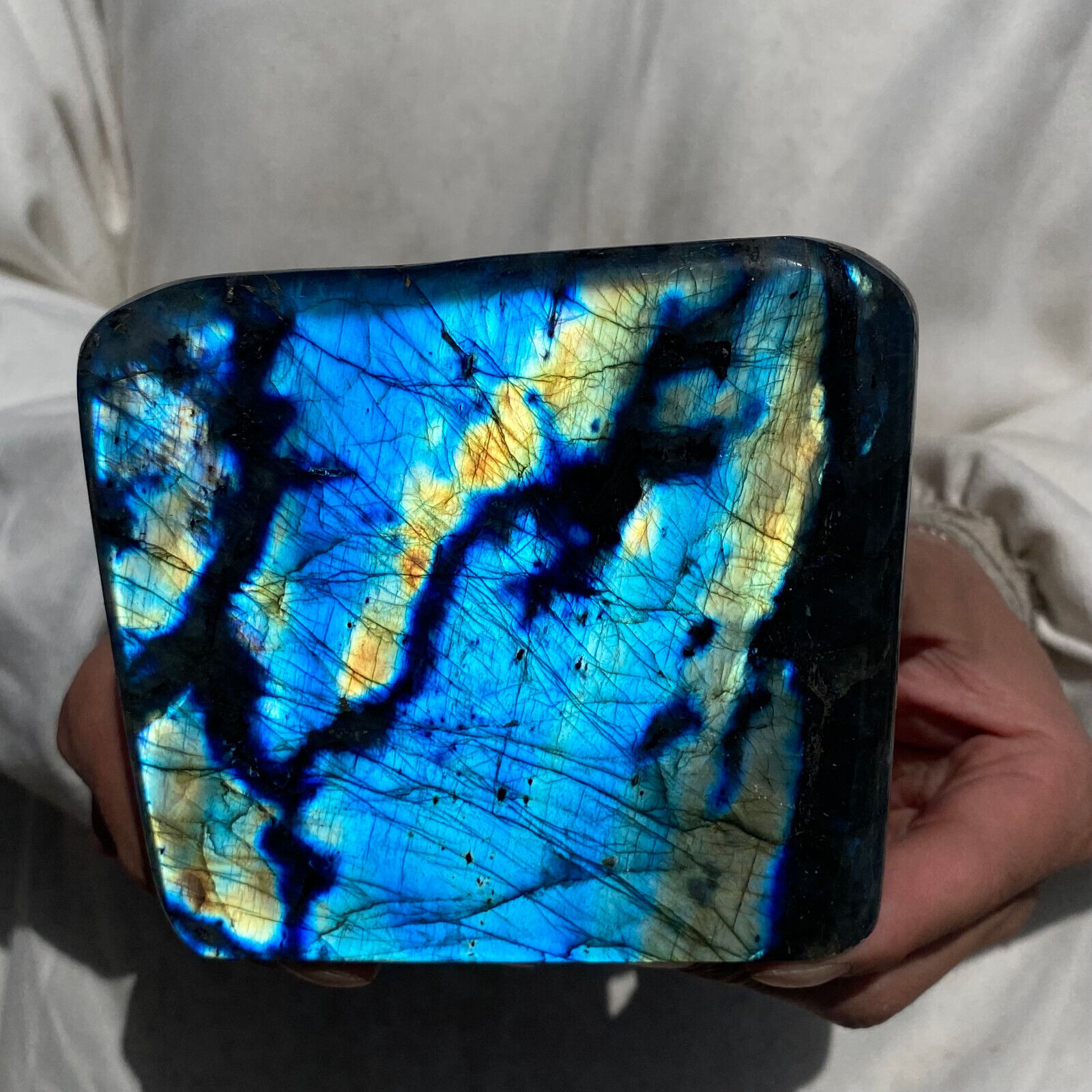 2.5lb Large Natural Labradorite Quartz Crystal Display Mineral Specimen Healing