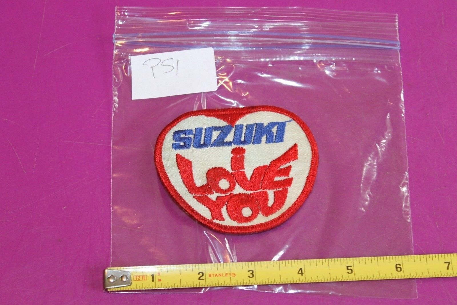 Vintage \'Suzuki I Love You\' Motorcycle Patch. 