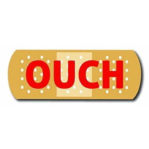 Ouch Band Aid Magnet Decal, 3x8 Inches Heavy Duty Automotive Magnet for Car