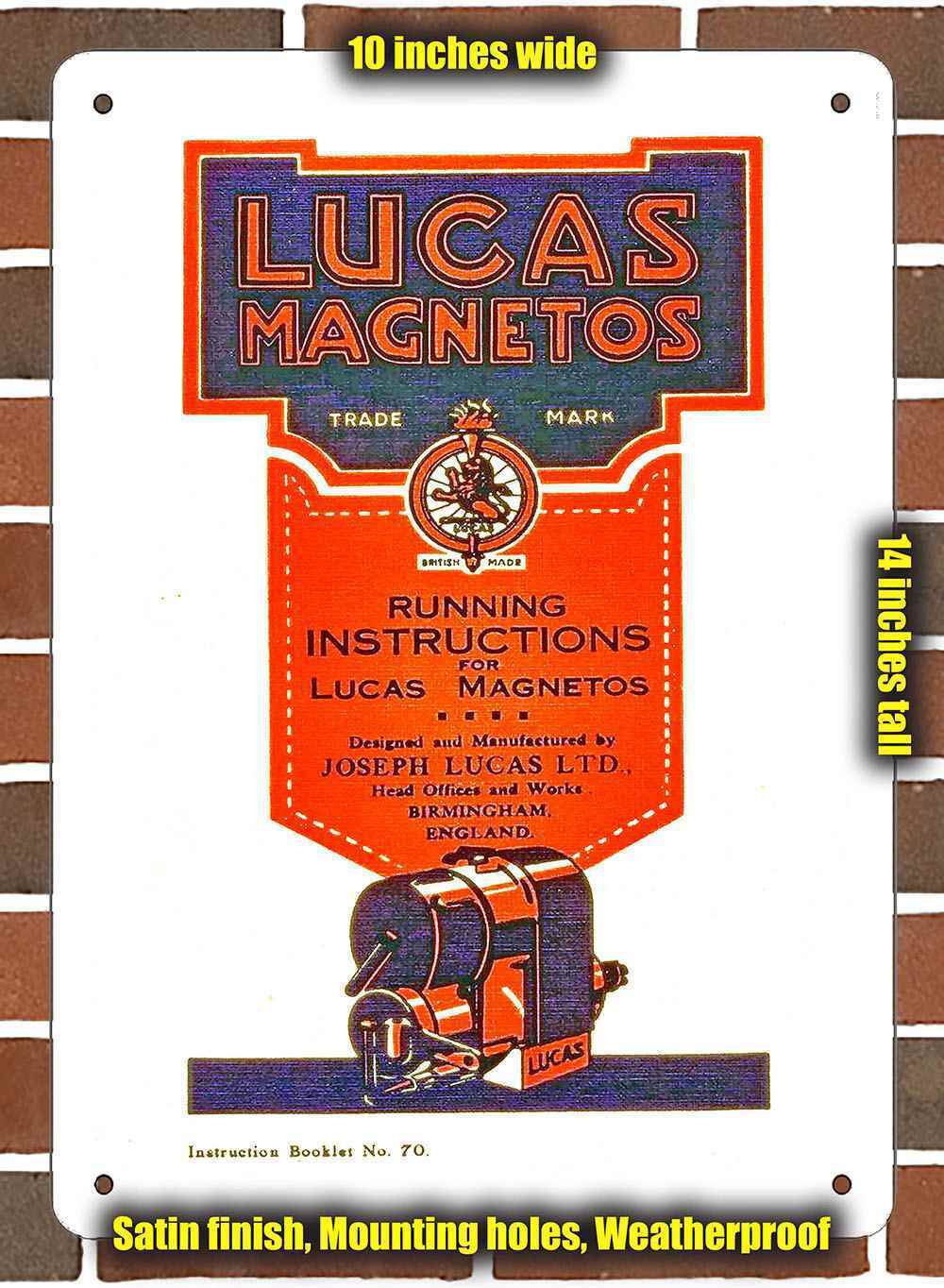 Metal Sign - 1913 Lucas Magnetos- 10x14 inches