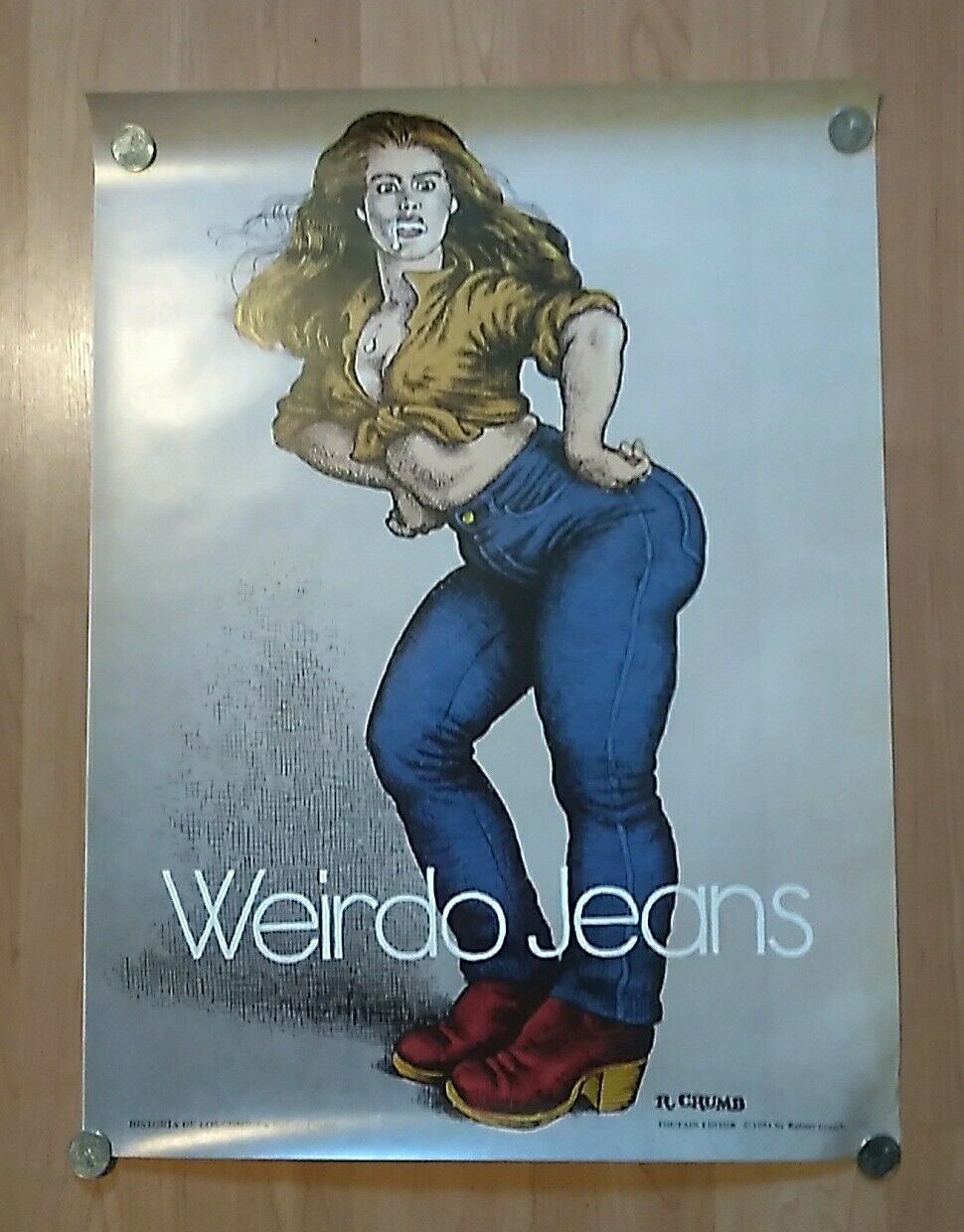 1981 Vintage Poster R Crumb Weirdo Jeans Brooke Shields Editor Estate Not Folded