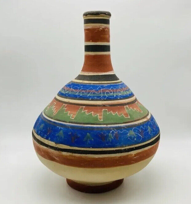 Vintage Indigenous Native American Pottery  Water Jug Vase