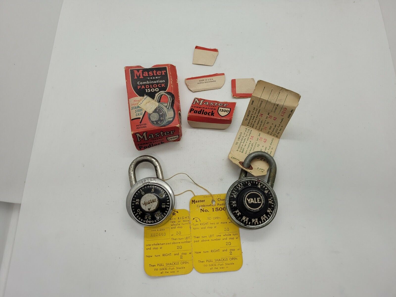 Vintage Master And Yale Combination Padlocks. Working Condition