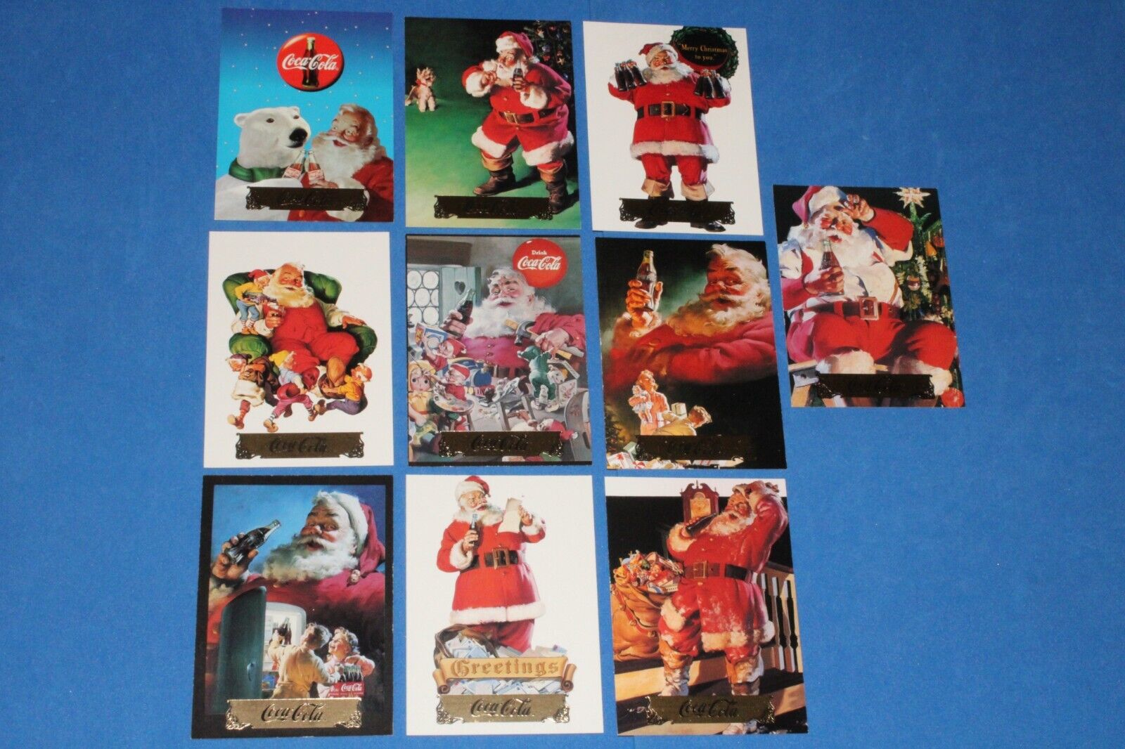 1994 COCA COLA SERIES 2 INSERT 10 CARD SET S11-S20 COLLECT-A-CARD SANTA SUBSET
