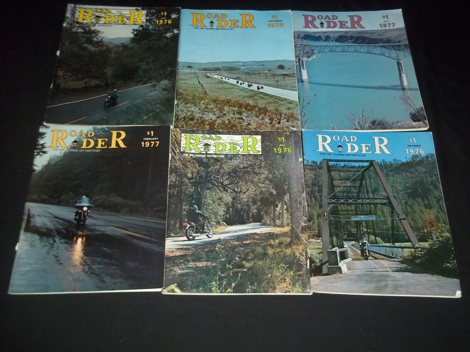 1974-1977 ROAD RIDER MAGAZINE LOT OF 10 ISSUES - NICE COVERS - M 601