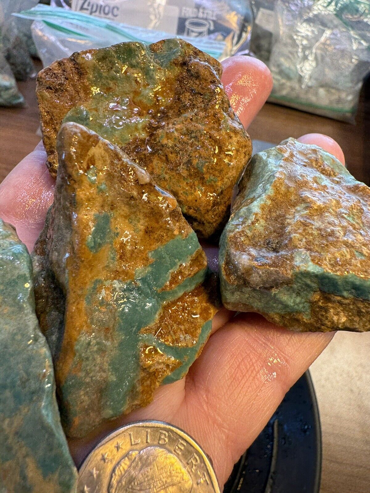 238 g Hardy Pit Turquoise Nuggets Super Grade 1/2 Pound