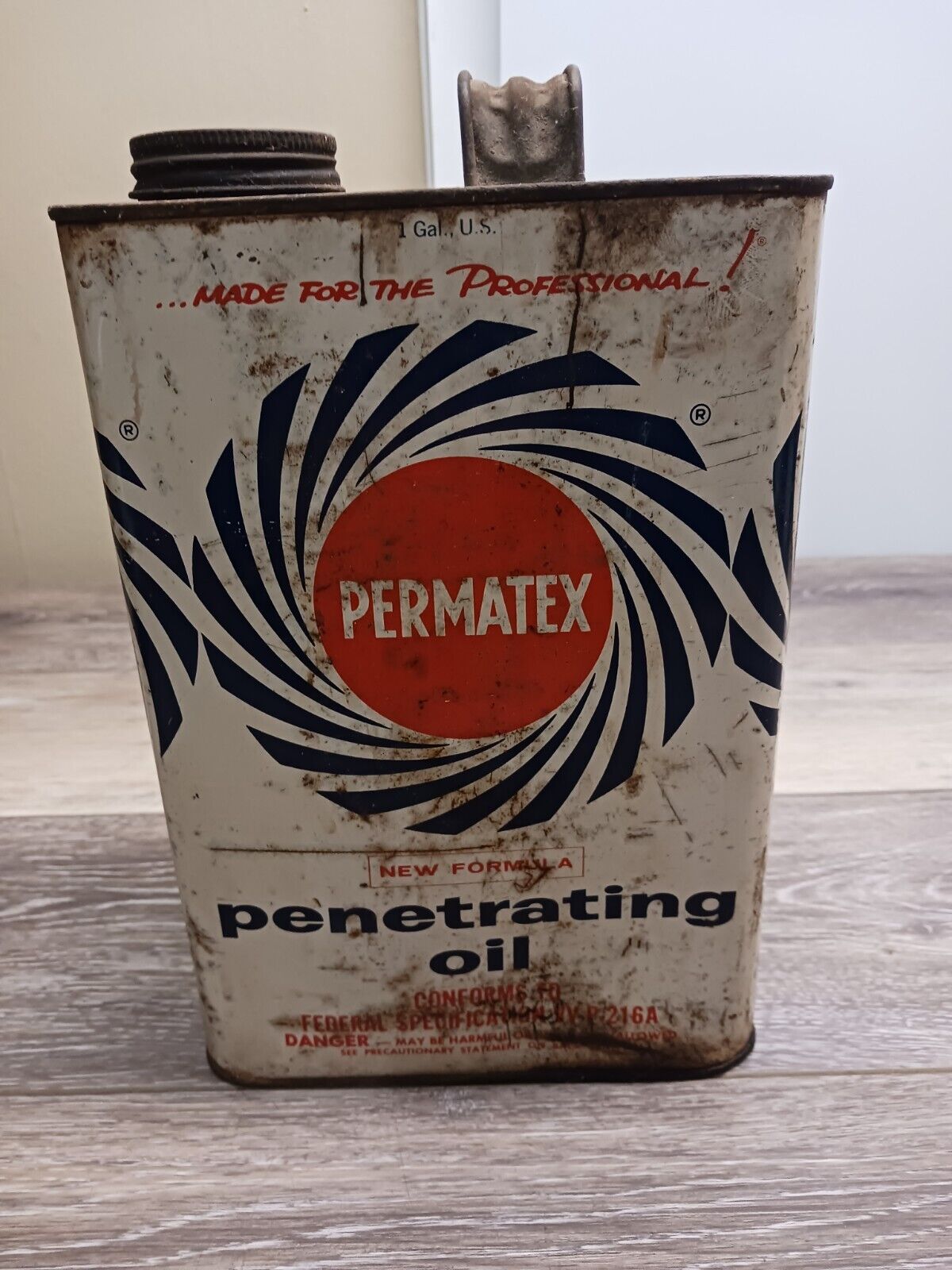 Permatex Penetrating Oil [1 US Gal.] Lubricant Empty Can 1962 Retro USA 