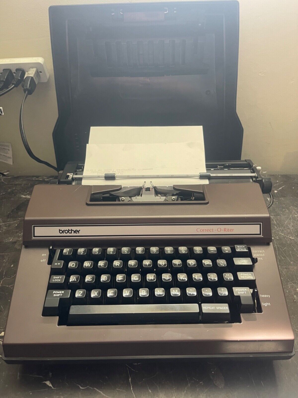 Vintage Brother Model 3800 Correct-o-Riter Electric Typewriter & Hard Case