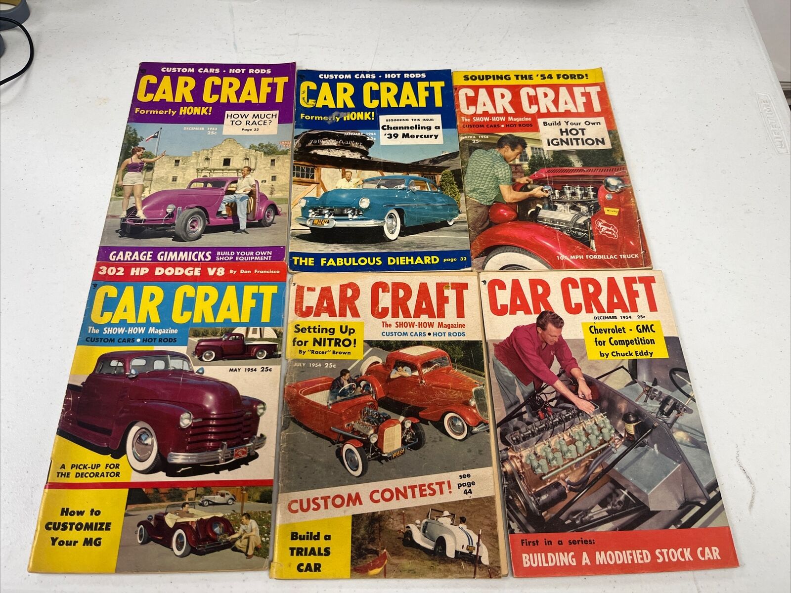 Car Craft Vintage (1953, 1954) Magazines Lot Of 6