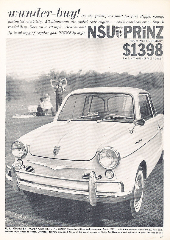 1959 NSU Prinz - Wunder-buy - Classic Vintage Advertisement Ad D188