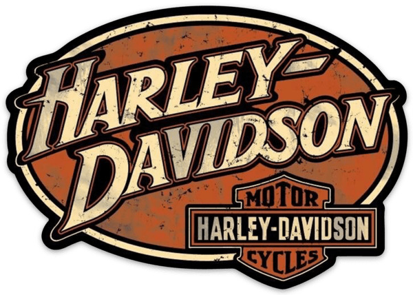 Harley Davidson Motorcycle Name Monogram Logo Type Style Die-cut MAGNET
