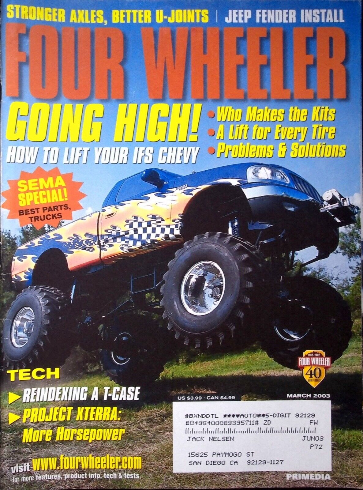 HOW TO LIFT YOUR CHEVY - FOUR WHEELER MAGAZINE, MARCH 2003 VOL. 40, NO. 03