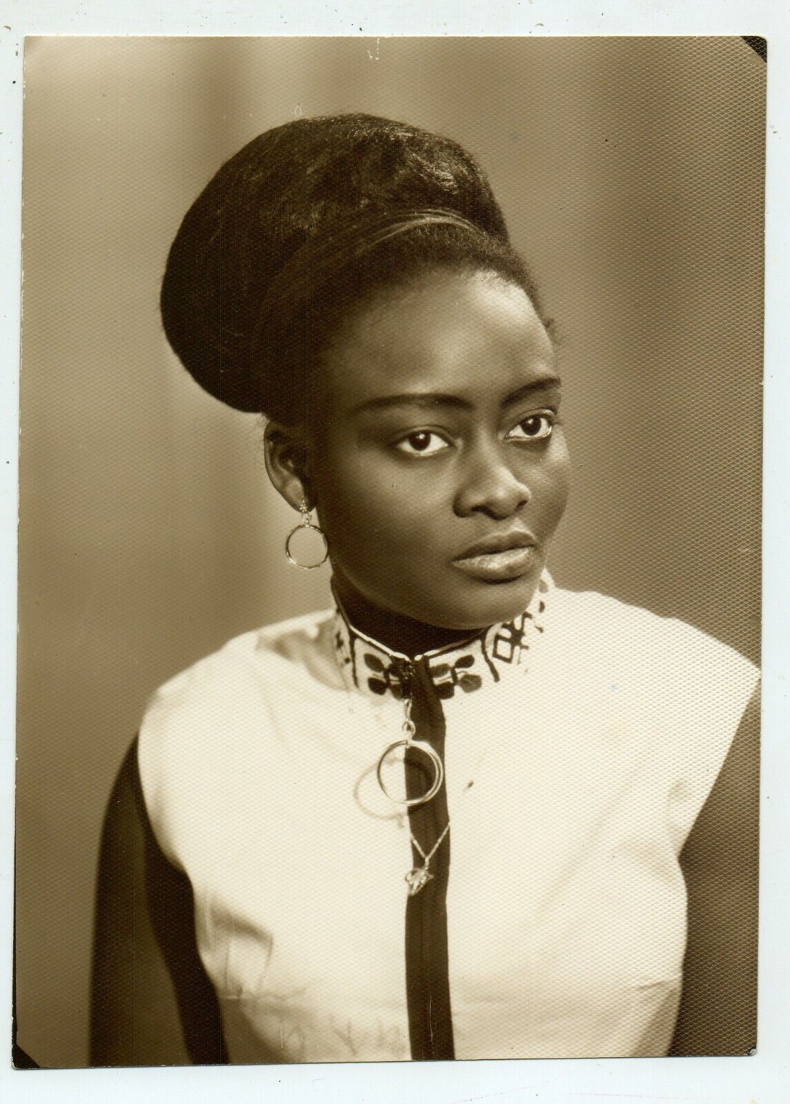 A beautiful African woman from Nigeria in the USSR. 1950 - 1960. Large photo.