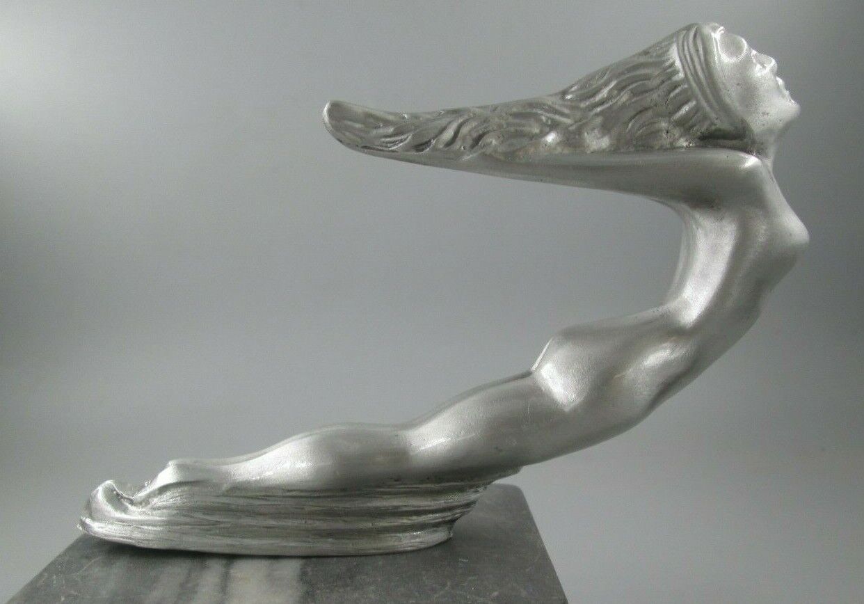 vintage winged nymph flying lady 1920's cadillac art nouveau car hood ornament 