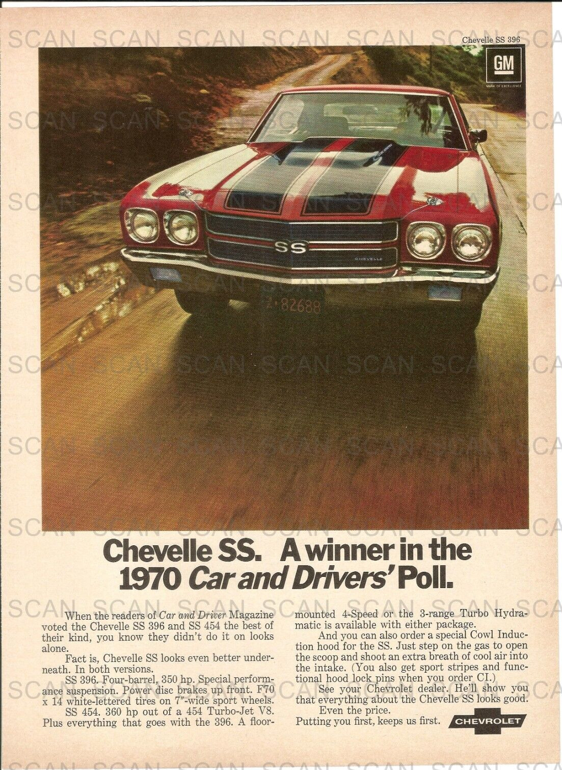 1970 Chevrolet Chevelle SS Vintage Magazine Ad