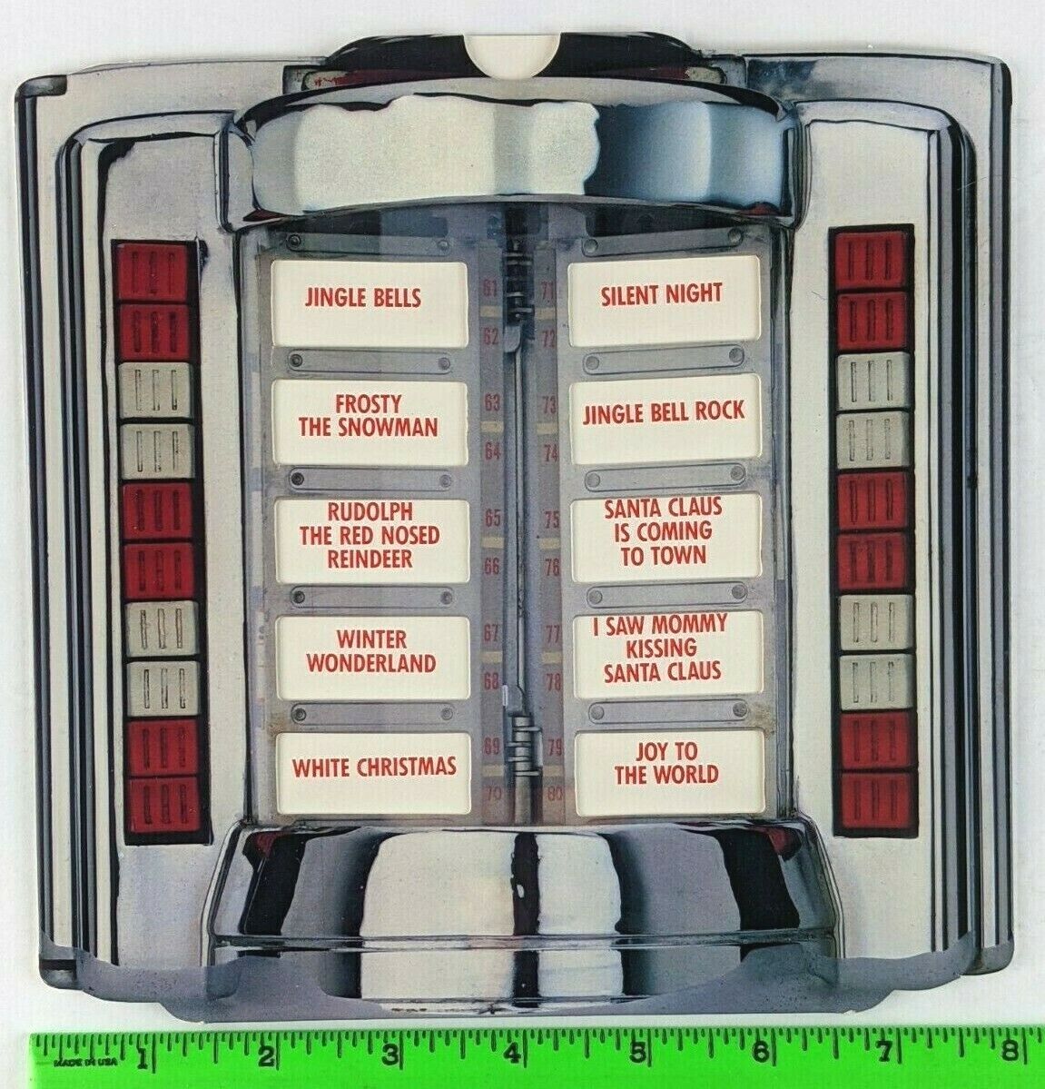 Vintage Atlantic Records Christmas Music Jukebox Die Cut Cardboard Advertisement