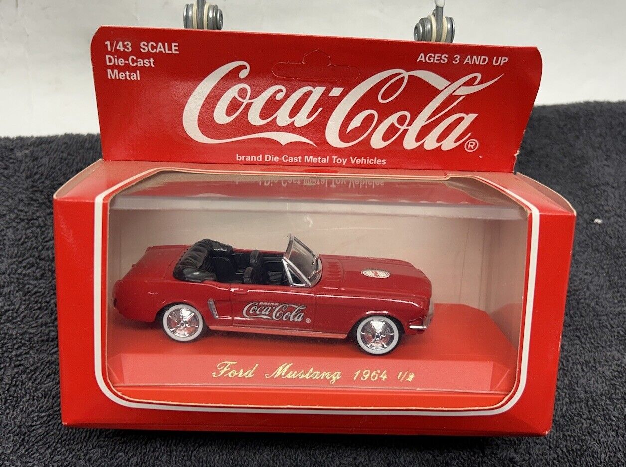 Coca Cola 1964 Ford Mustang Convertinle Die Cast Car New Vintage 1996