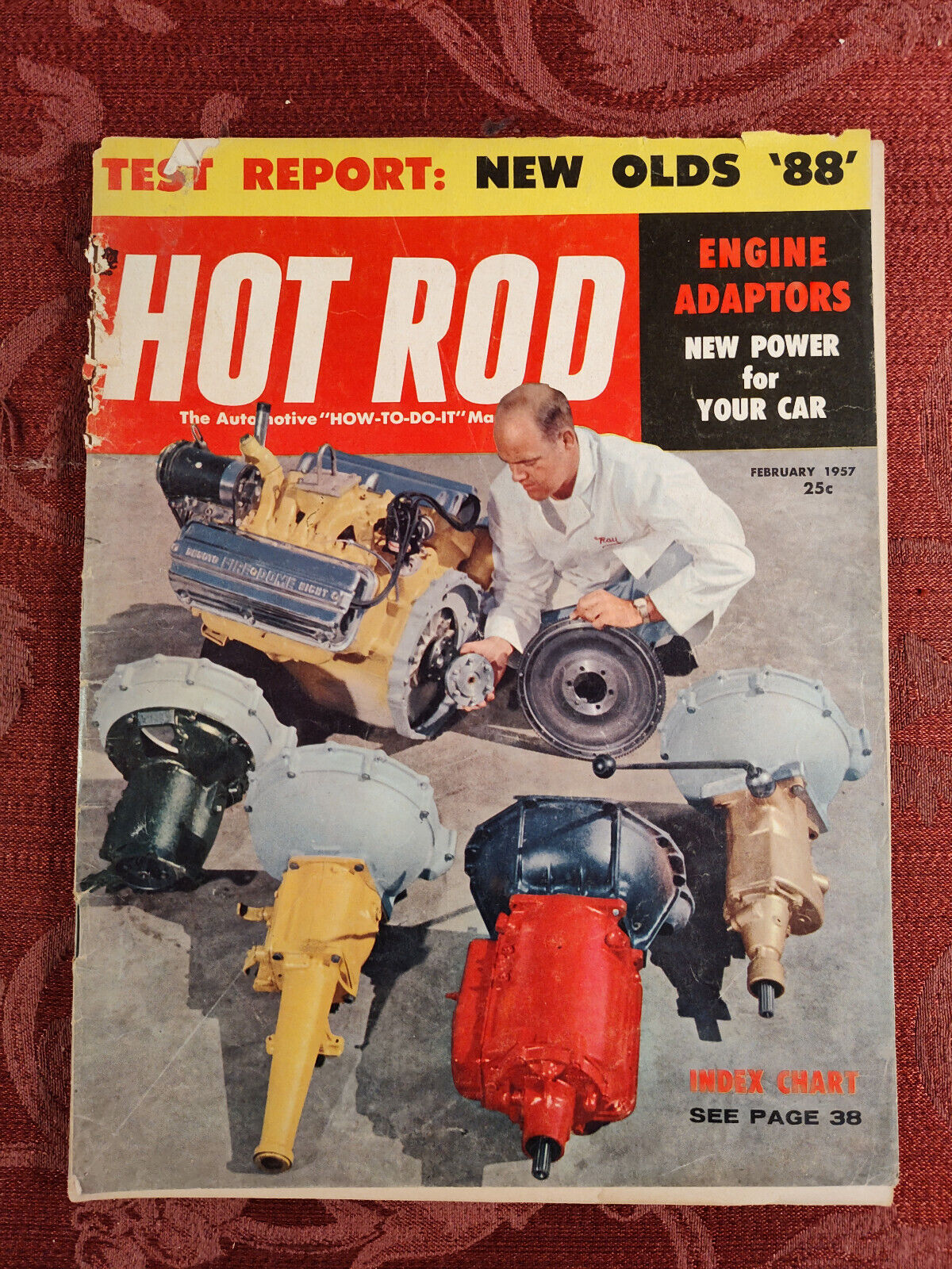 RARE HOT ROD Magazine February 1957 Oldsmobile 88 Engine Adaptors