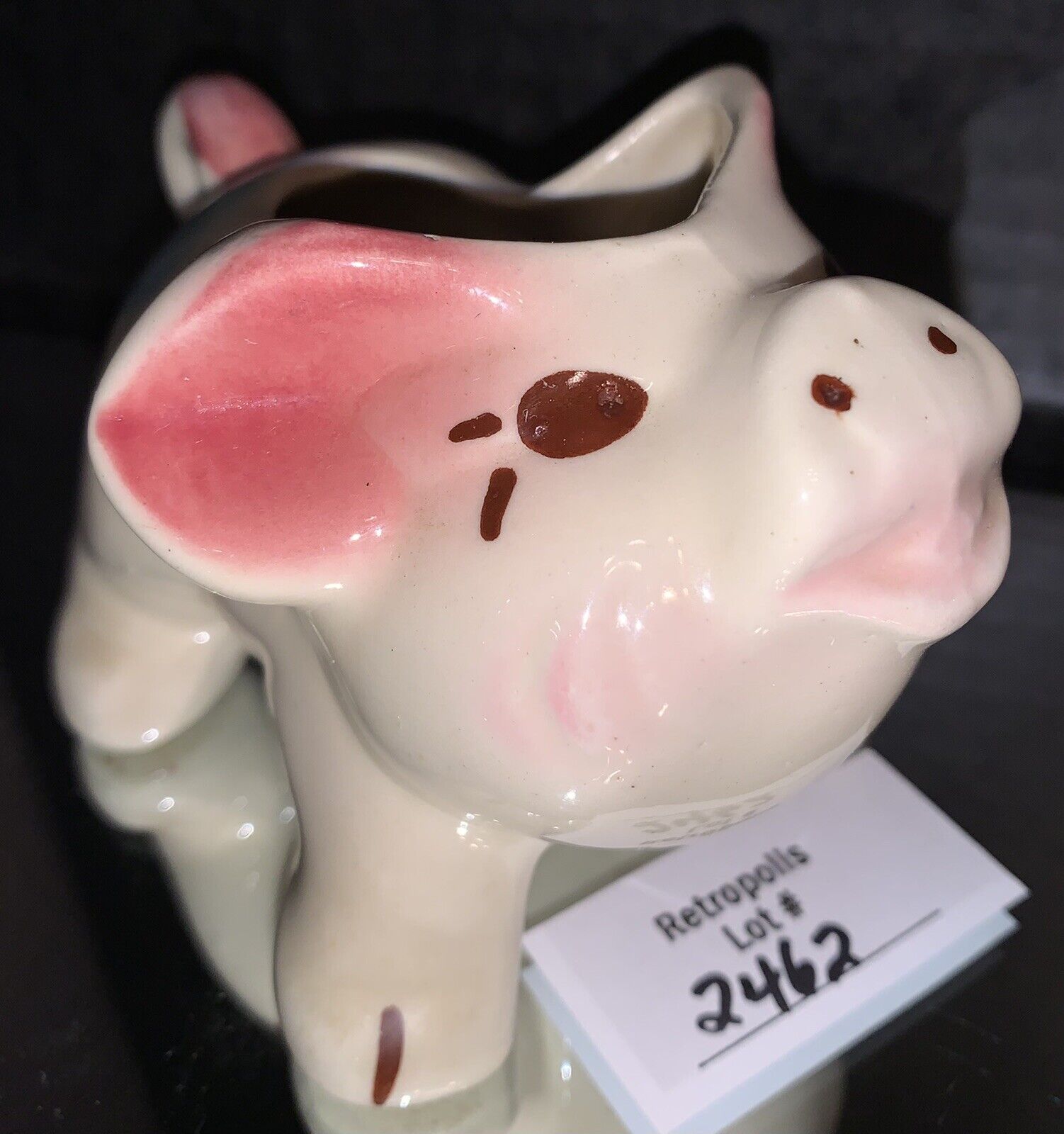 VTG Happy Pig Planter Ceramic Art Pottery MCM Small