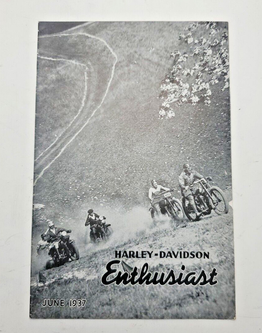 Harley-Davidson Enthusiast A Magazine For Motorcyclists June 1937 Vintage
