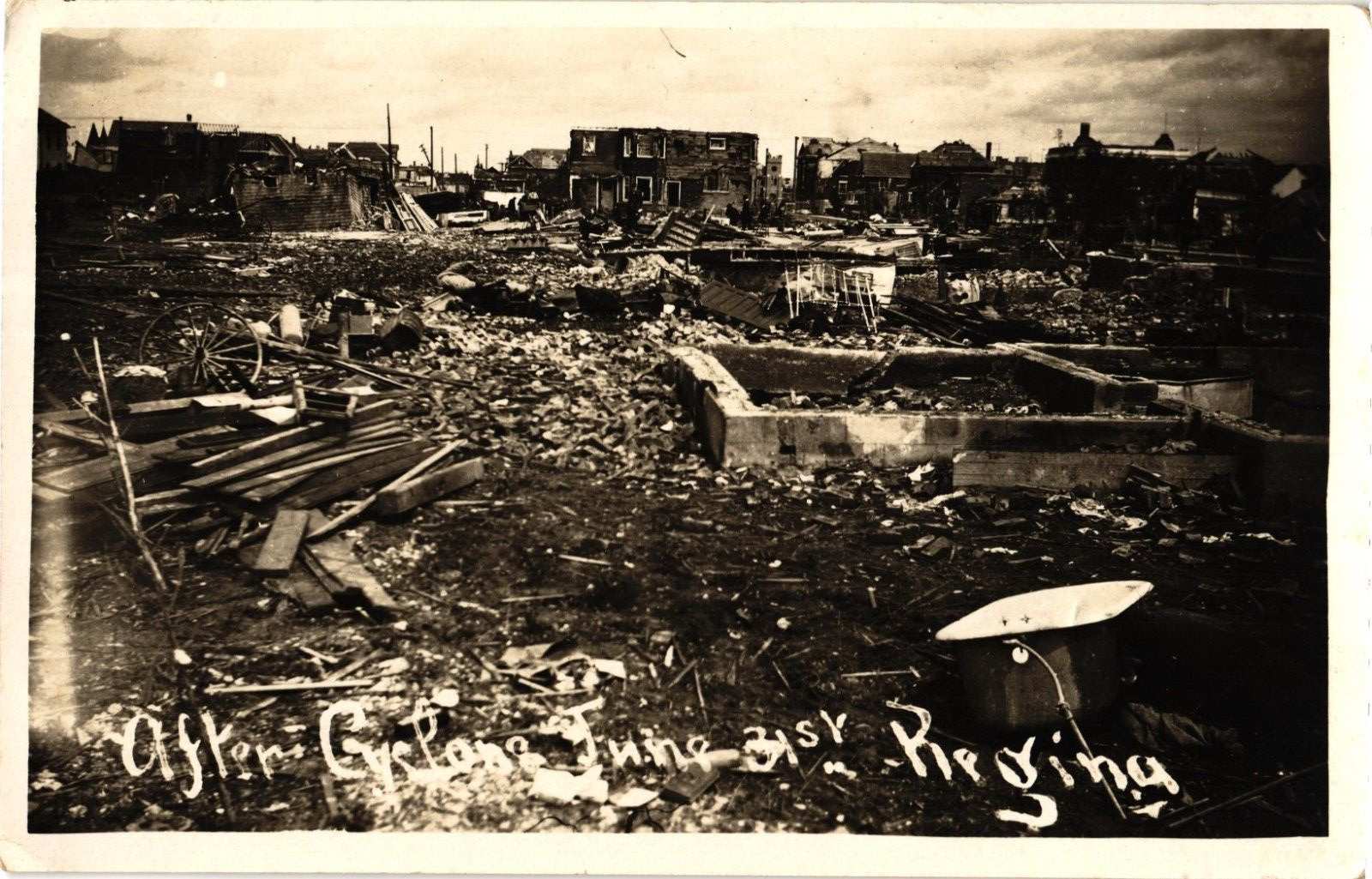 After Cyclone June 1912 Regina Saskatchewan Canada RPPC Real Photo Postcard
