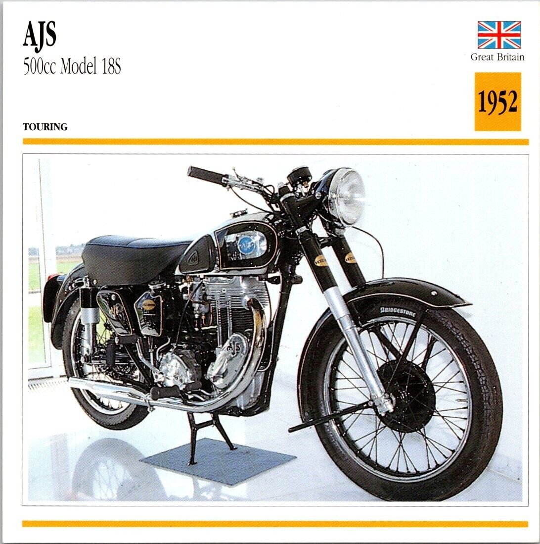 AJS 500cc Model 18S Tour 1952 Great Britian Edito Service Atlas Motorcycle Card