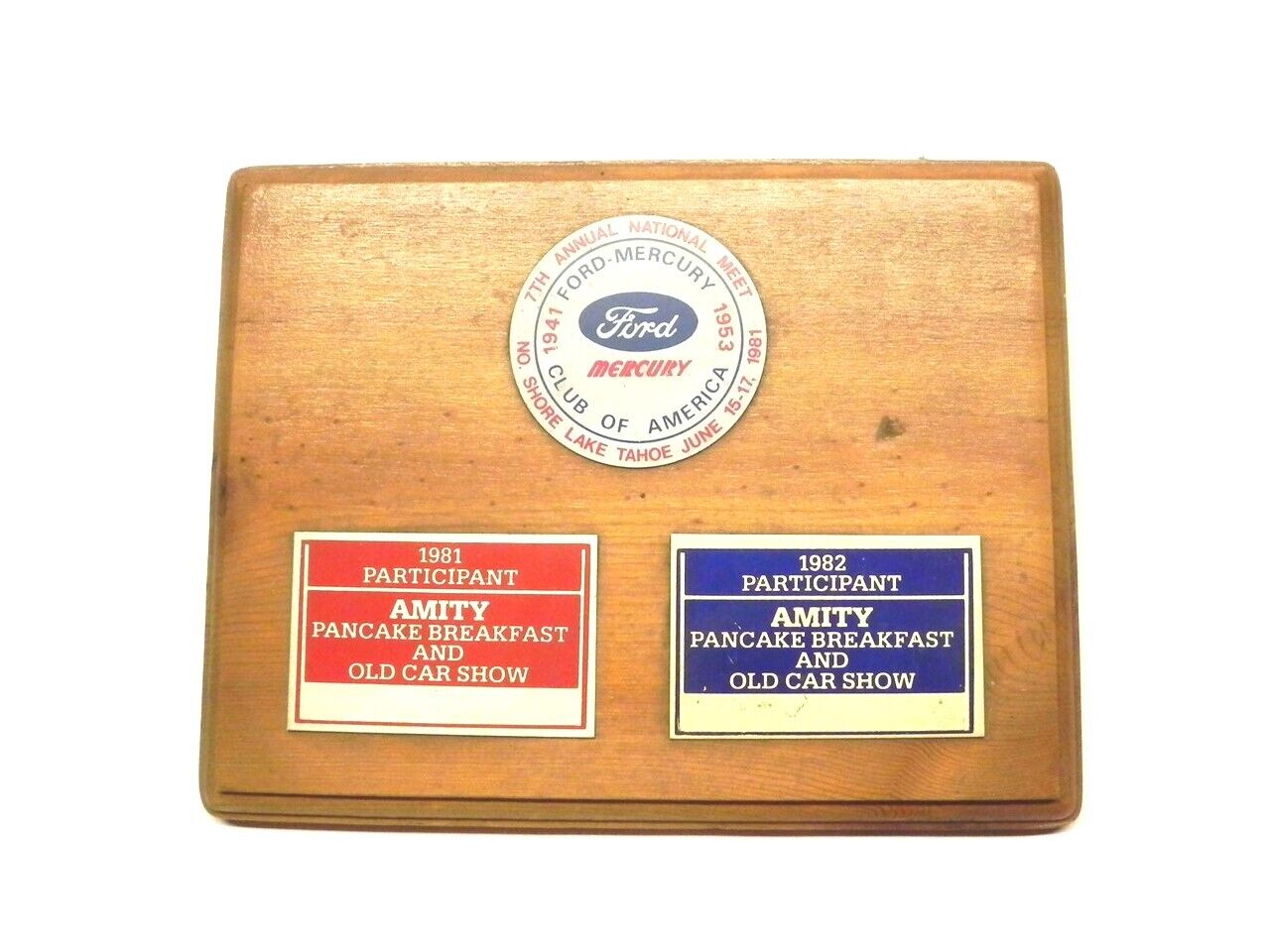 VINTAGE JUNE 1981 FORD MERCURY CLUB OF AMERICA 7TH ANNUAL NATIONAL MEET PLAQUE 