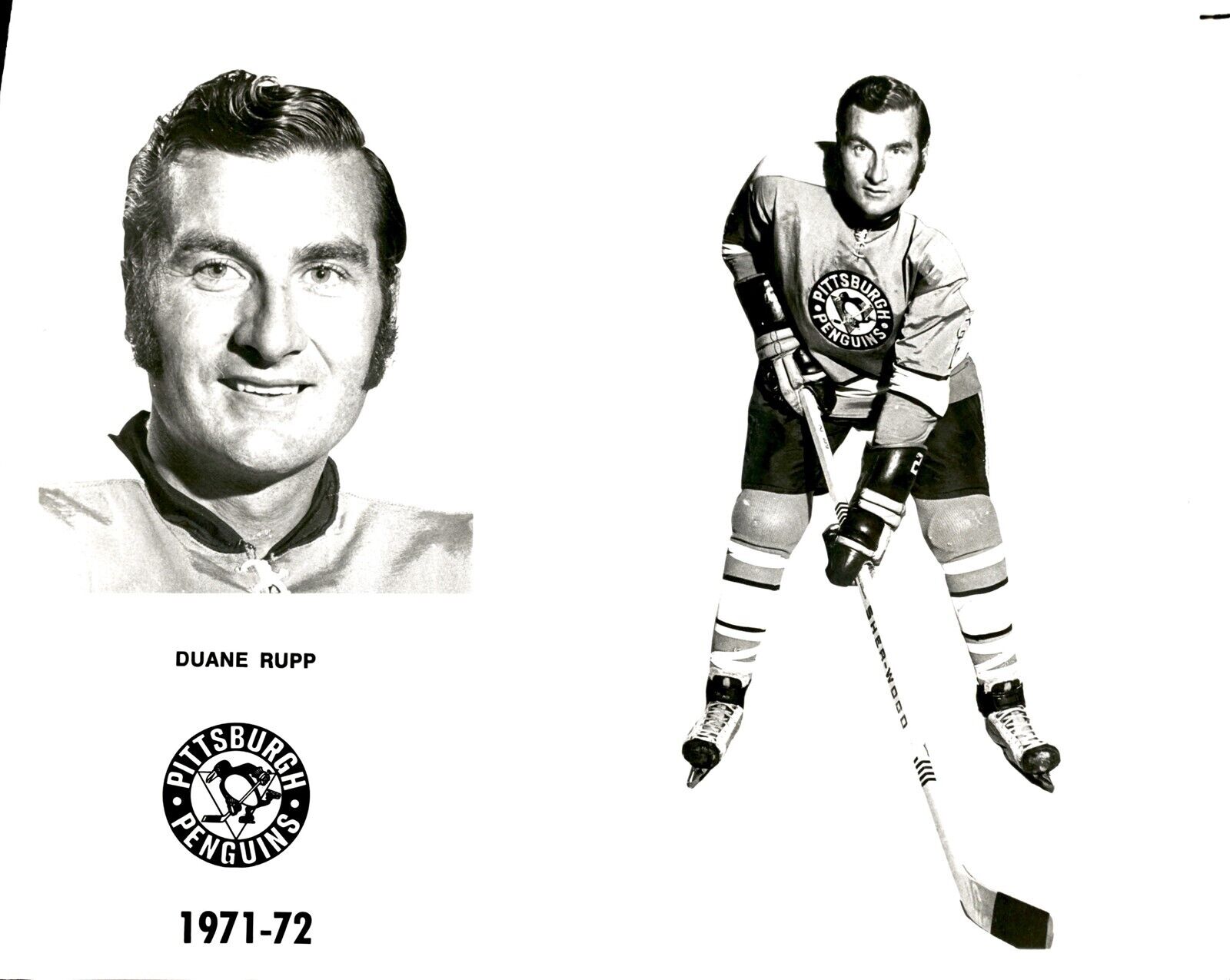 PF8 Original Photo DUANE RUPP 1971-72 PITTSBURGH PENGUINS NHL HOCKEY DEFENSE