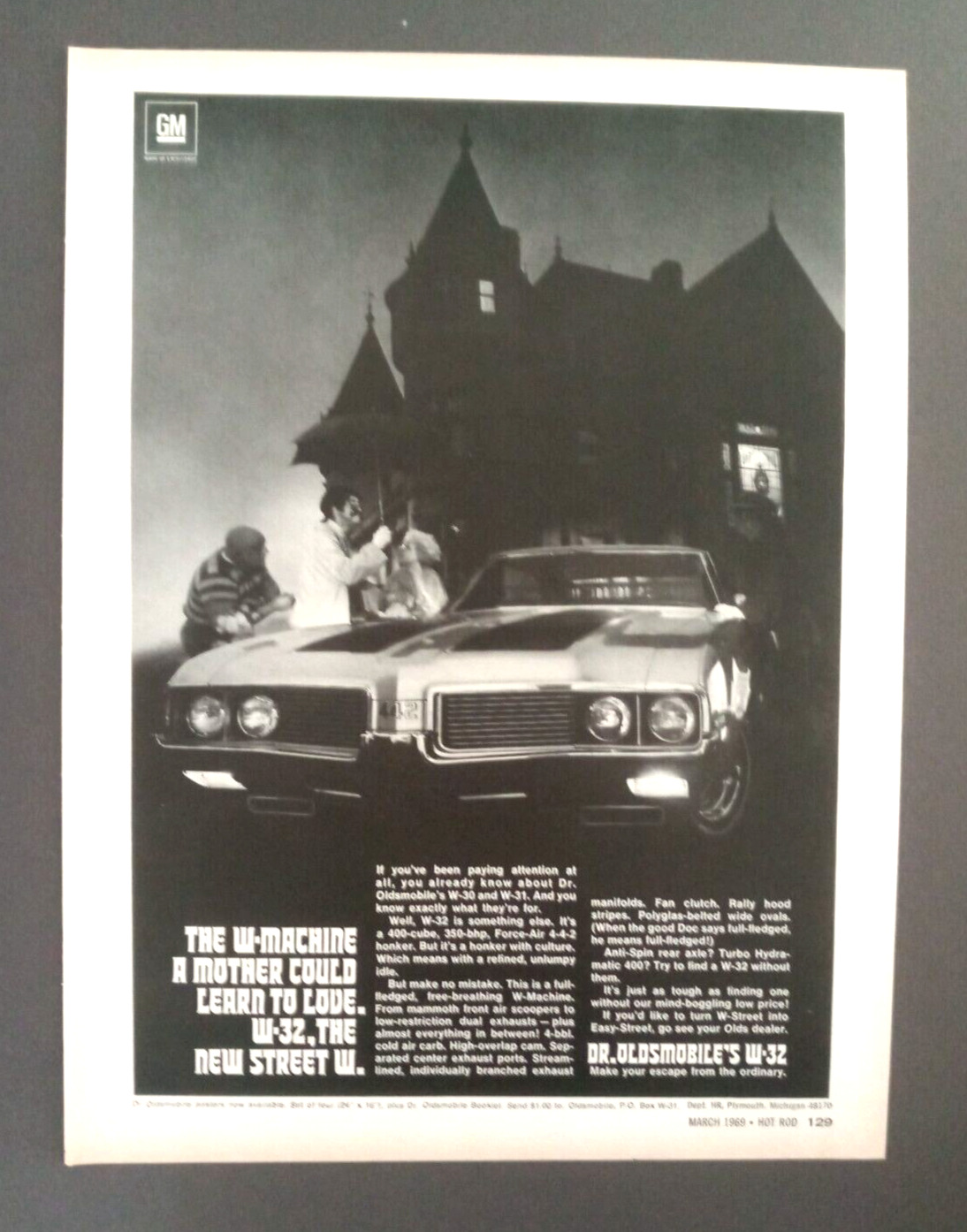 1969 Dr. Olds Oldsmobile W32 442 400 CI original magazine auto ad print