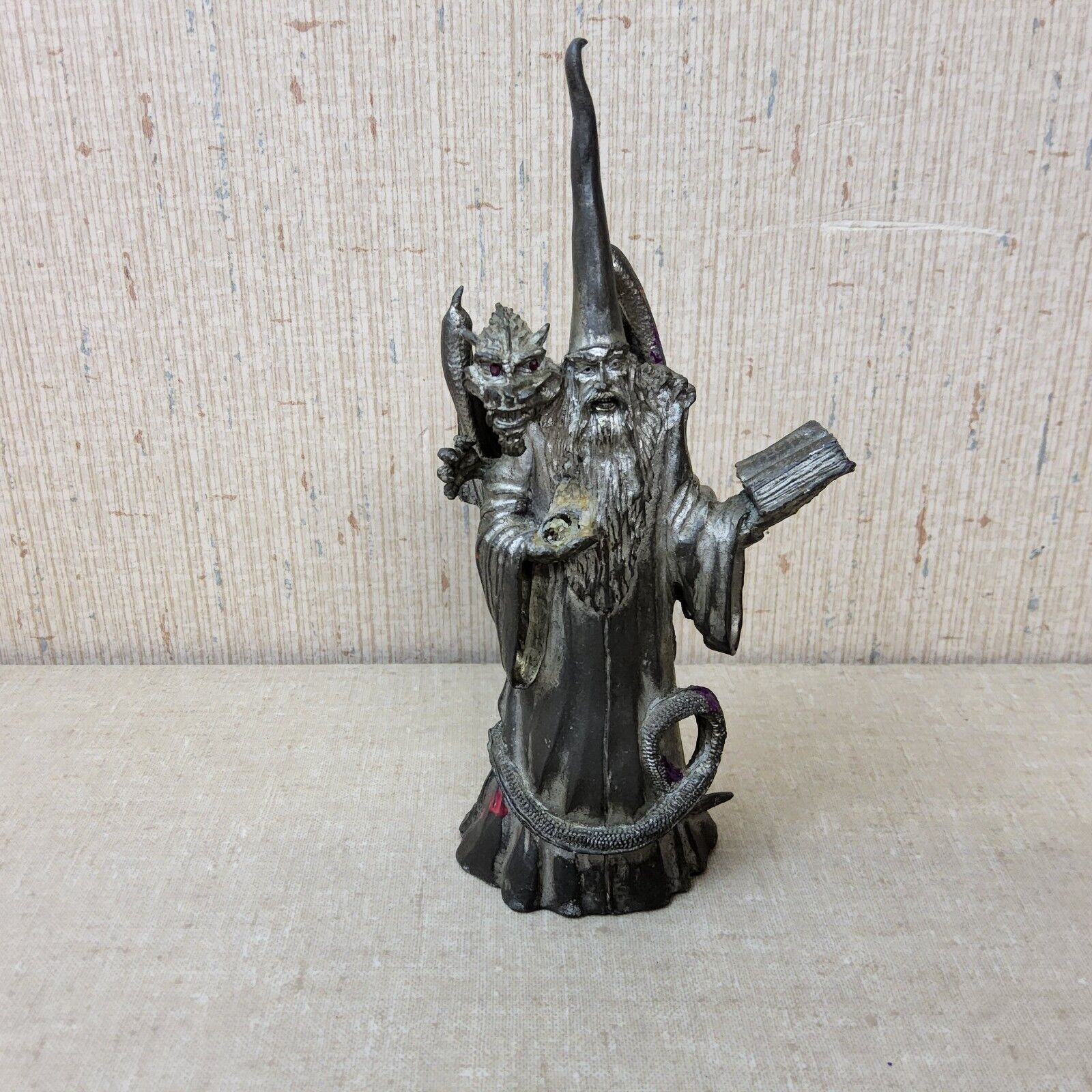 Vintage Ray Lamb Perth Pewter Wizard And Dragon Figurine FA 67