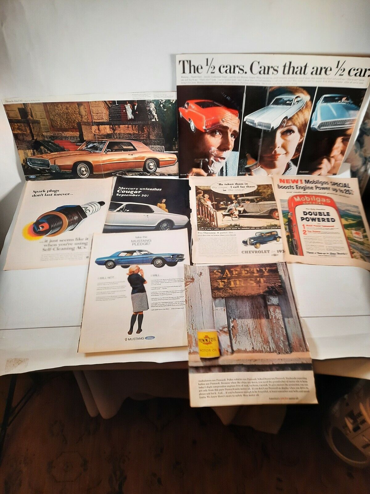 Lot Of 8 Vintage  Car Gas And Oil Magazine Advertisements1934 chevy Mobil gas 