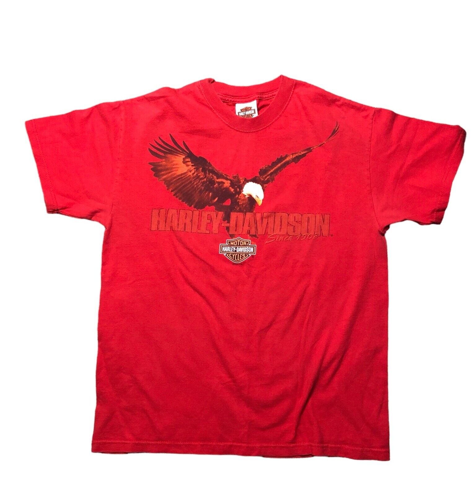 Harley Davidson T Shirt Mens Size Med Red Bruce Rossmeyer\'s Daytona Beach Eagle